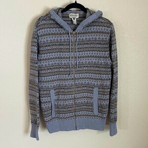 American Rag Fair Isle Cardigan Sweater Women’s XL Cotton Full Zip Scandi Chunky